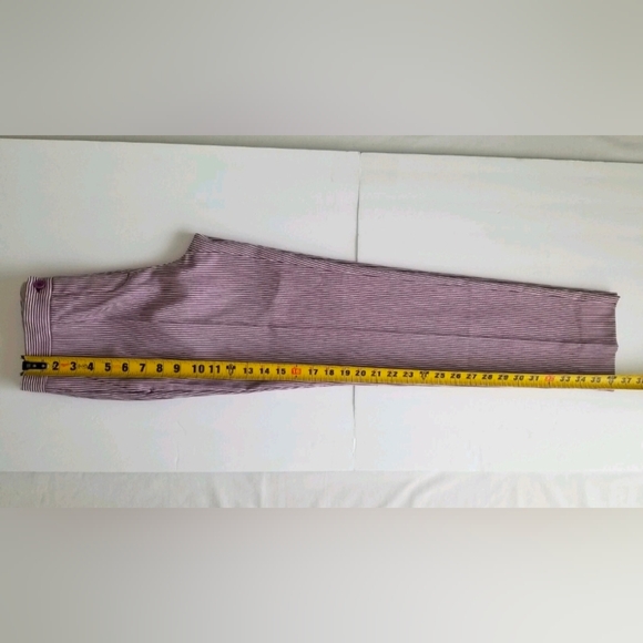 Etro Women's Striped Straight-Leg Capri Pants, Lilac/White Cotton/Spandex Sz 38 - Picture 9 of 16
